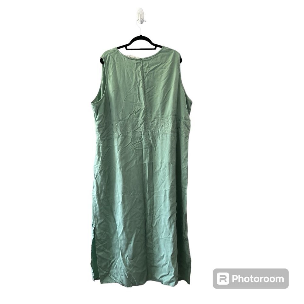 Norm Thompson Mint Green Shift Maxi Dress Sleeveless Plus Size 3X